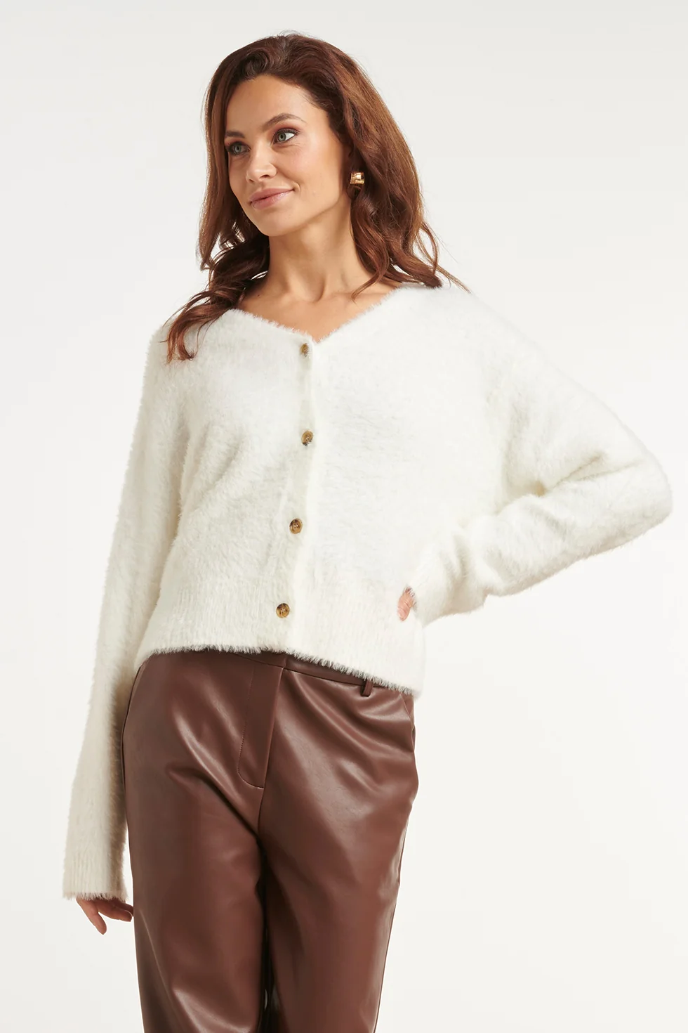 Chaqueta blanca mullida