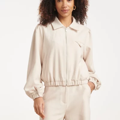 Chaqueta bomber beige
