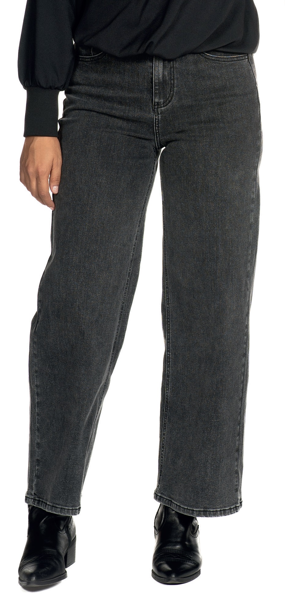 Pantalón negro estilo vaquero - Imagen 2